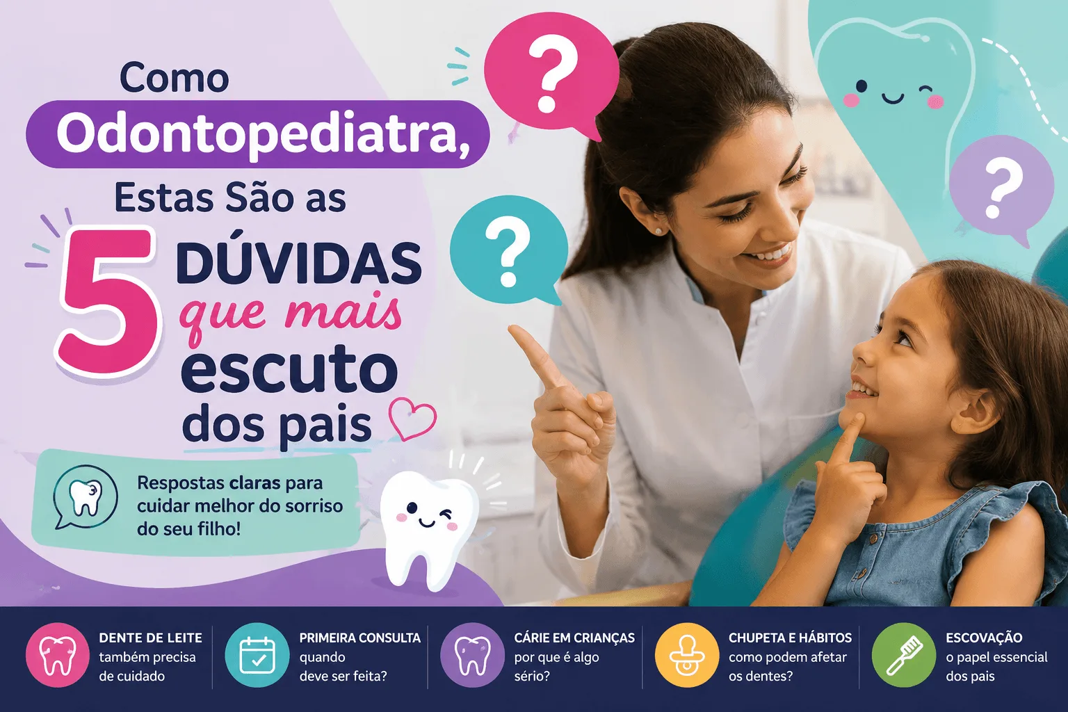 Como odontopediatra, estas são as 5 dúvidas que mais escuto dos pais